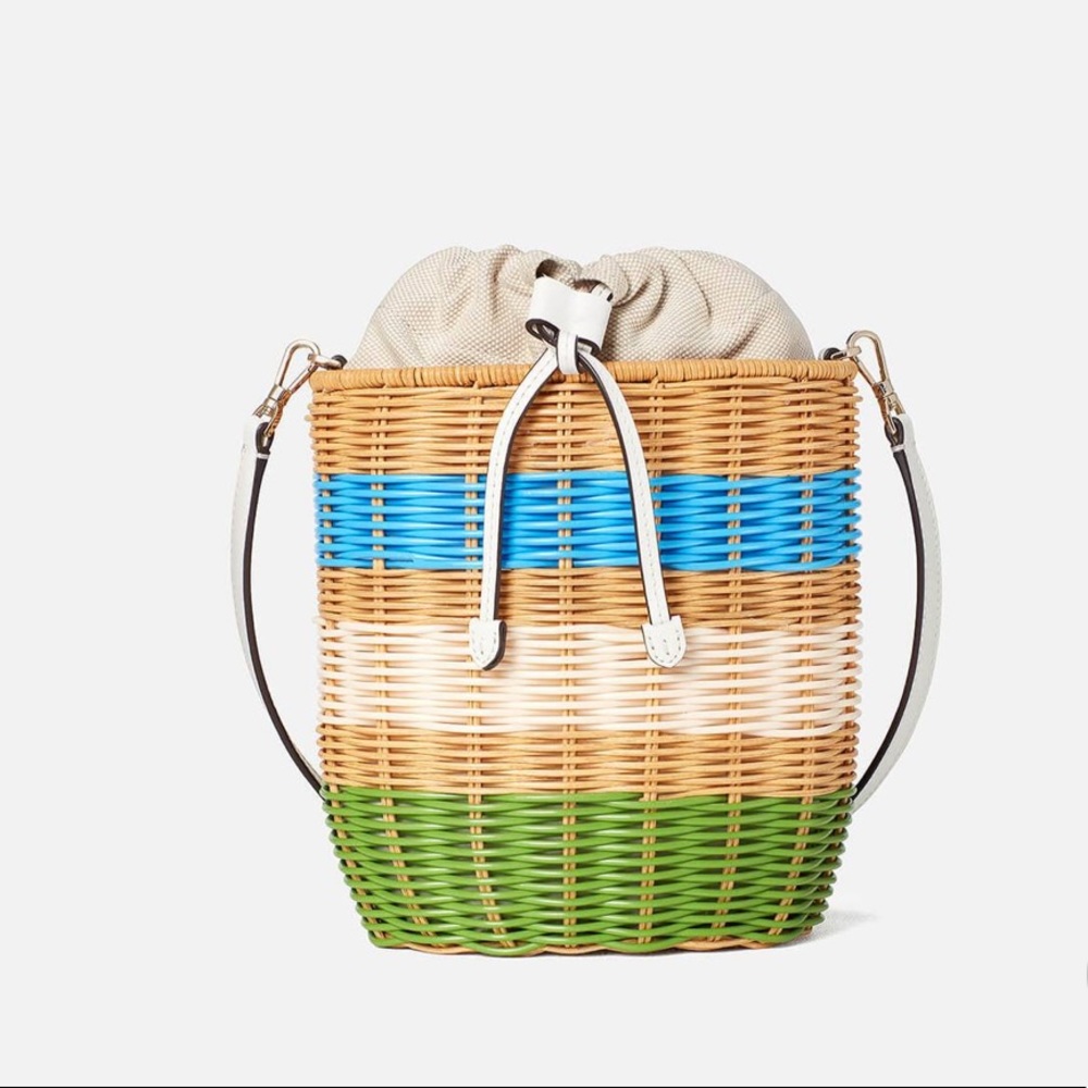 KATE SPADE Buoy Wicker Medium Bucket Bag